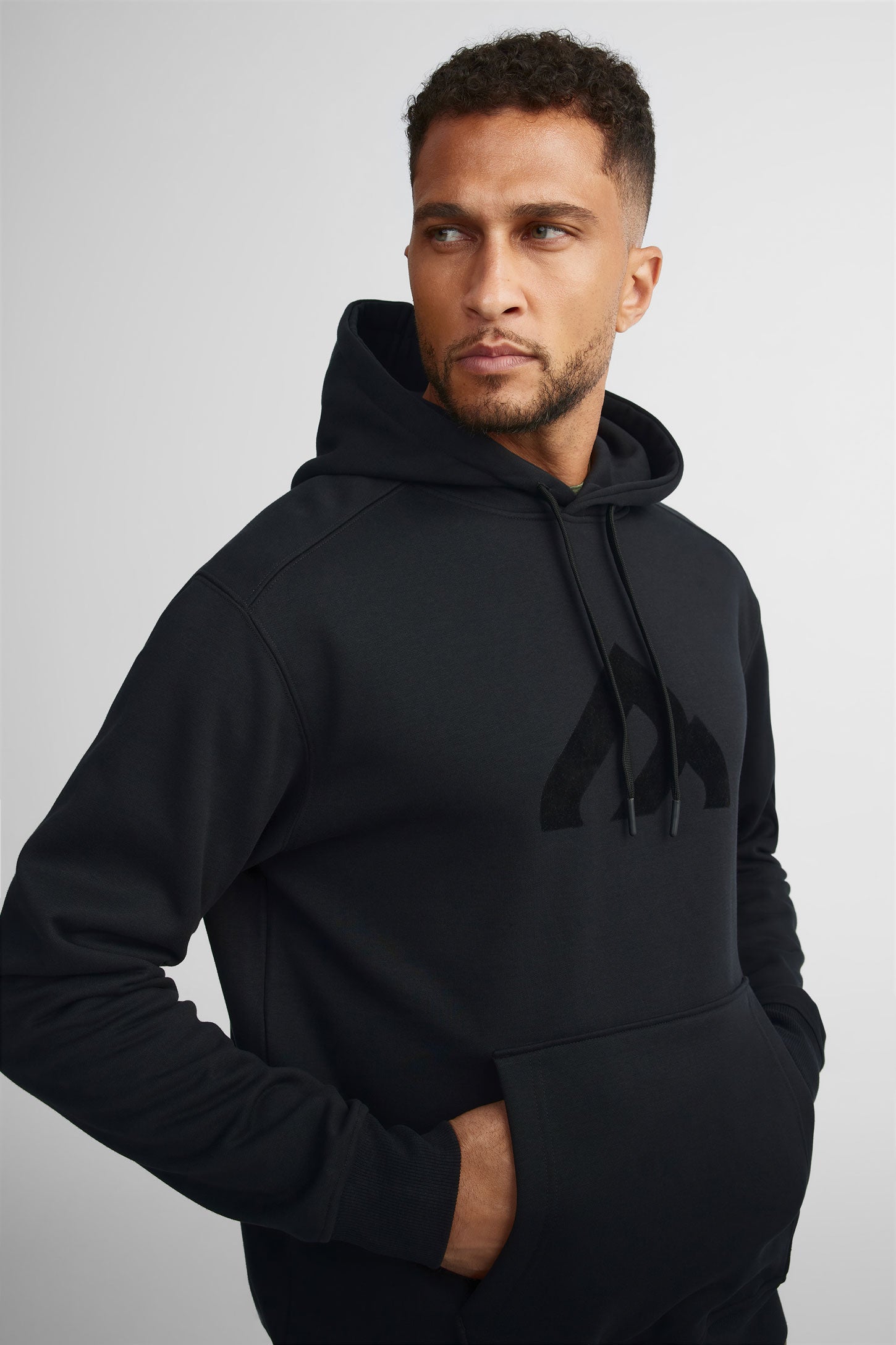 Chandail à capuchon coton ouaté BM - Homme && NOIR