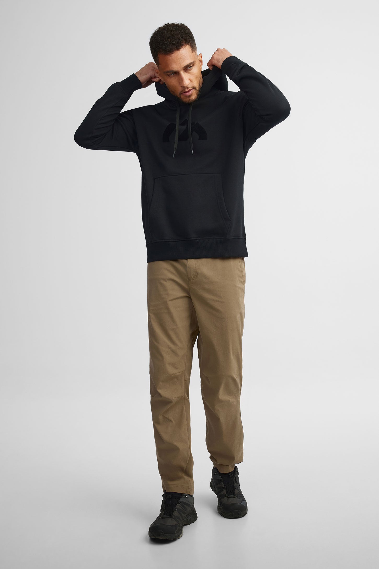 Chandail à capuchon coton ouaté BM - Homme && NOIR