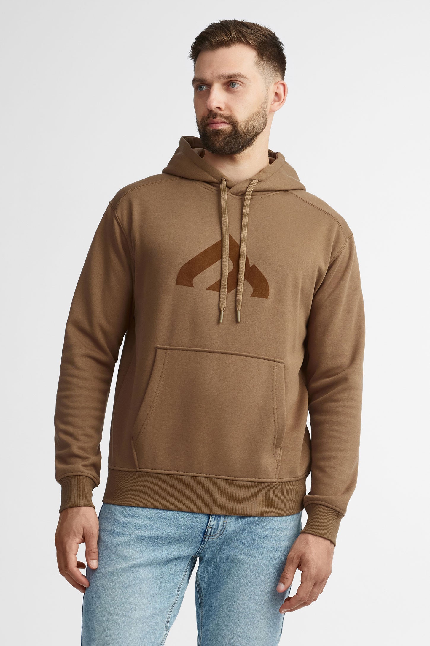 Chandail à capuchon coton ouaté BM - Homme && BRUN
