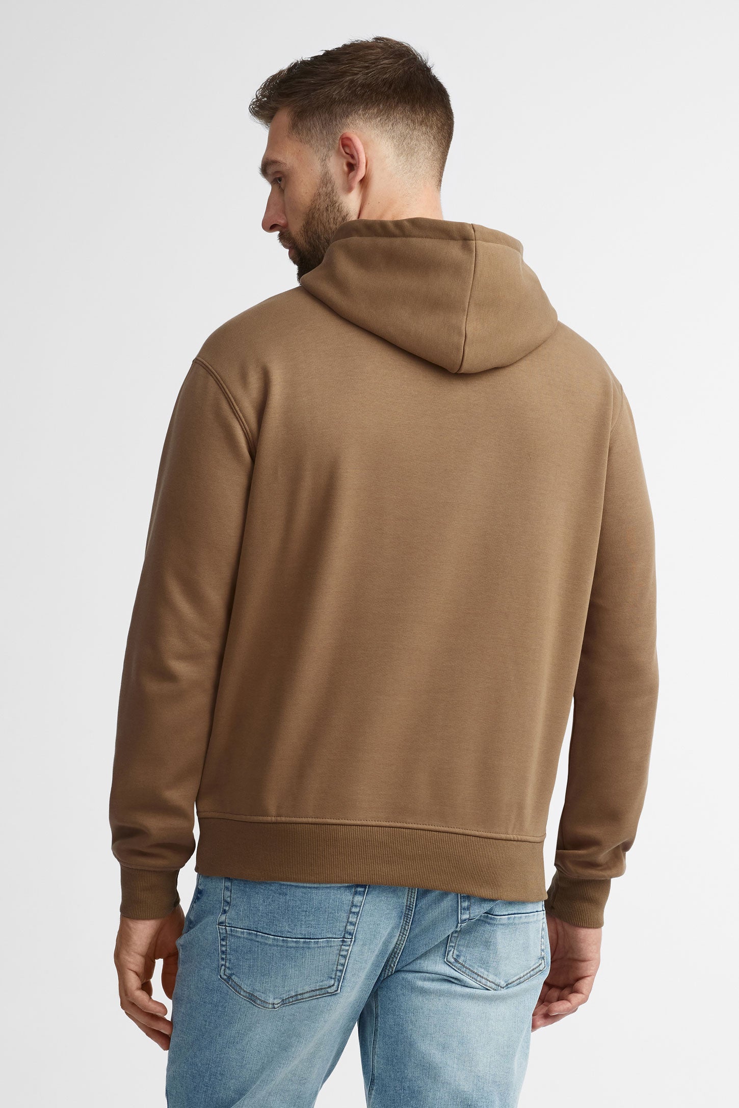 Chandail à capuchon coton ouaté BM - Homme && BRUN