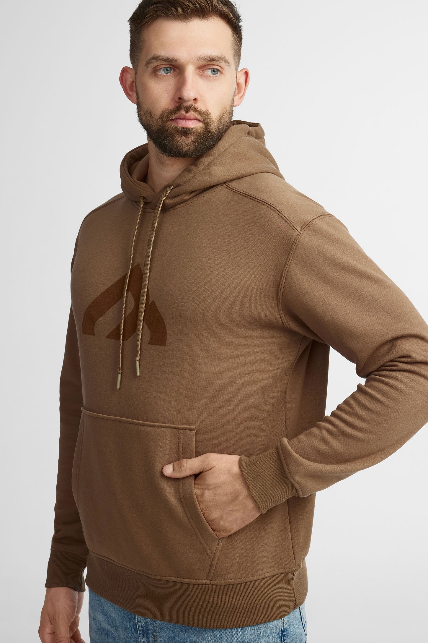 Chandail à capuchon coton ouaté BM - Homme && BRUN