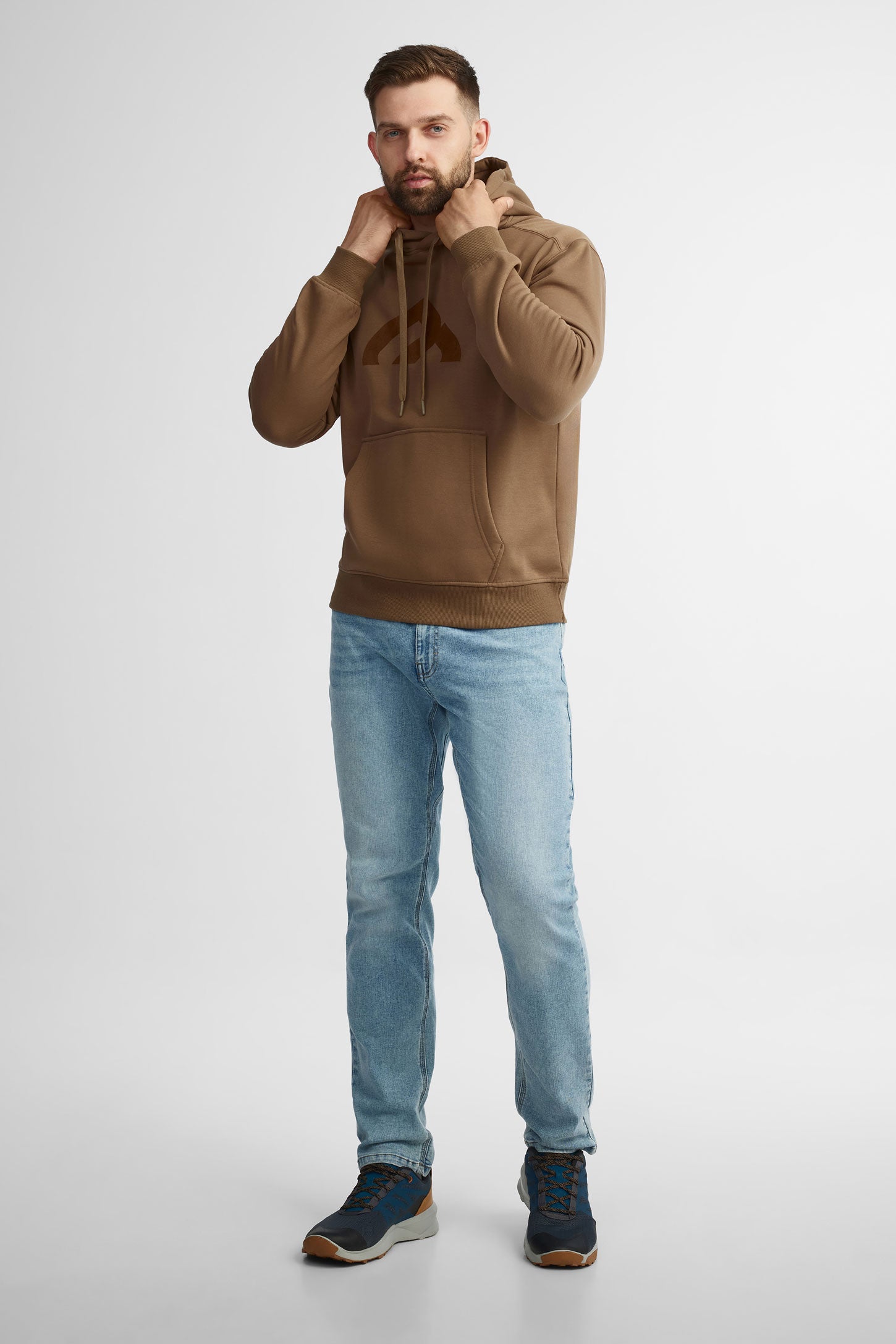 Chandail à capuchon coton ouaté BM - Homme && BRUN
