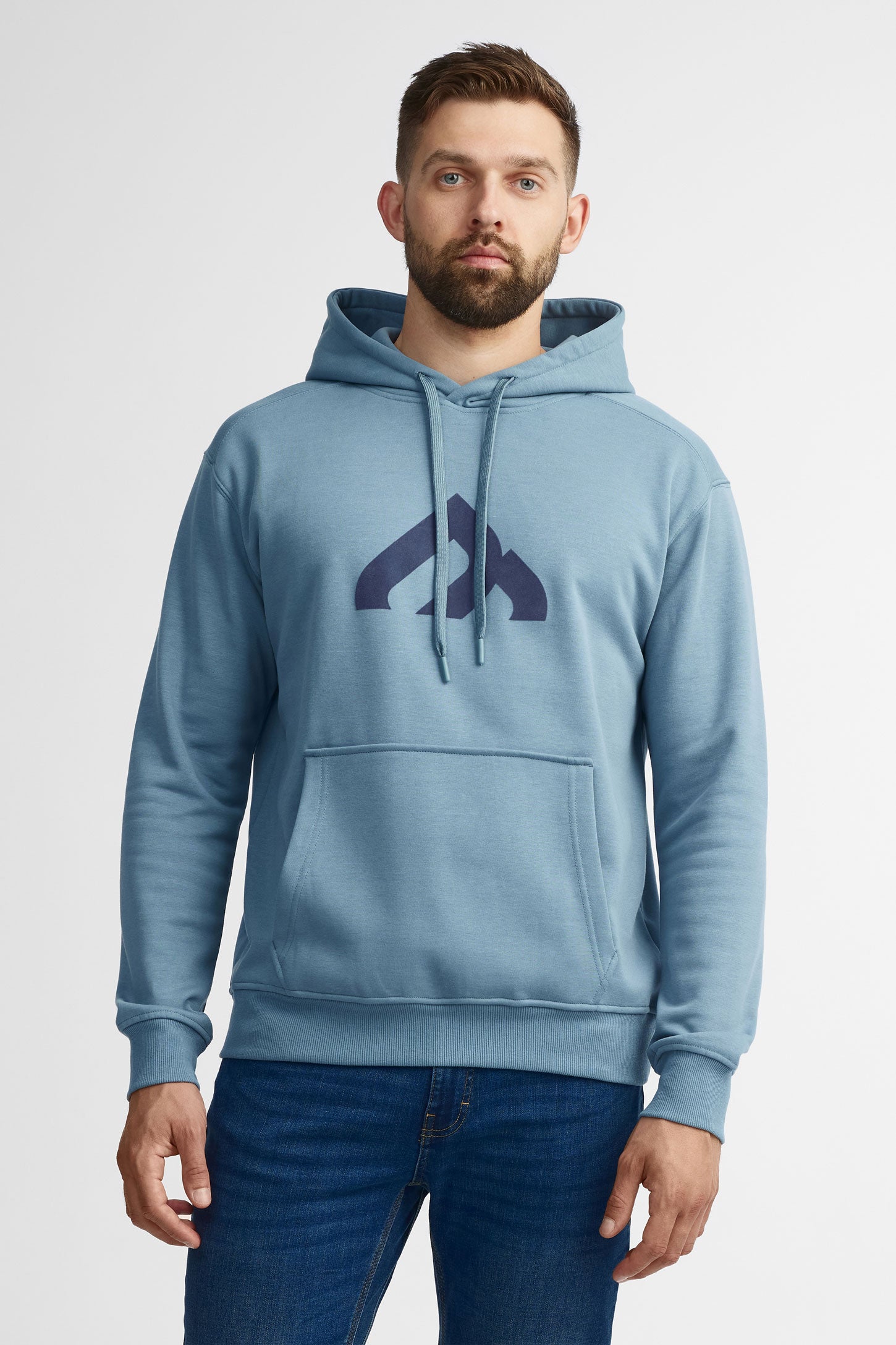 Chandail à capuchon coton ouaté BM - Homme && BLEU