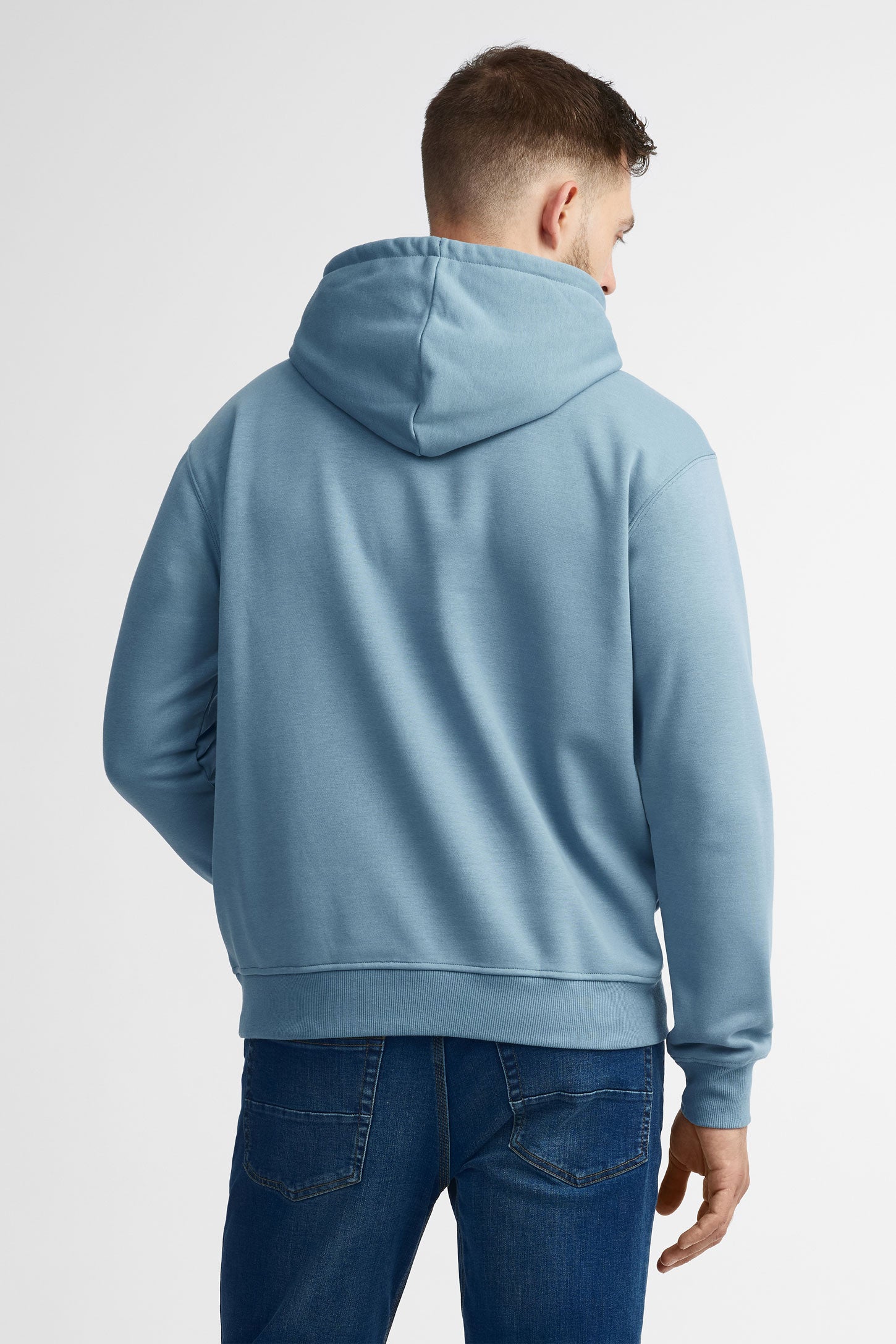 Chandail à capuchon coton ouaté BM - Homme && BLEU