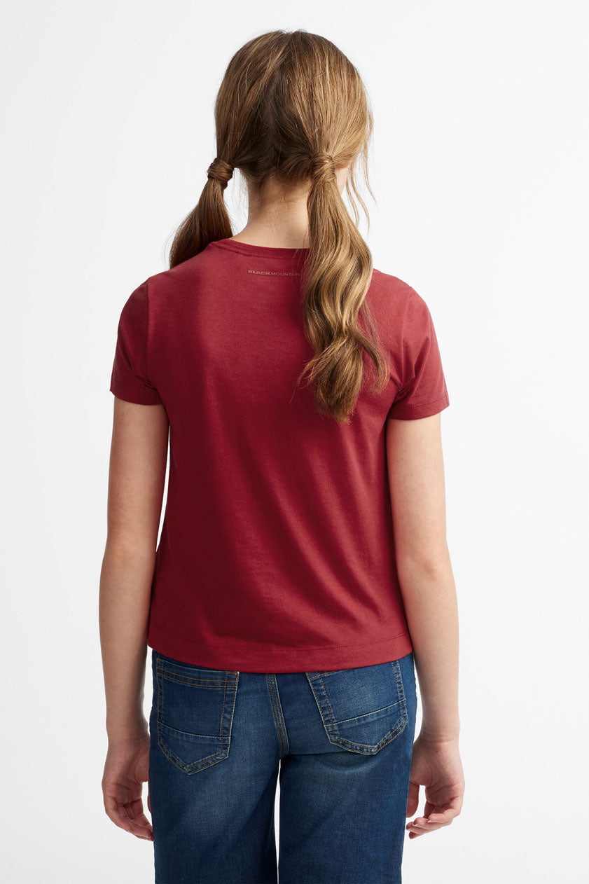 T-shirt coton bio polyester recyclé BM, 2/40$ - Ado fille && ROUGE