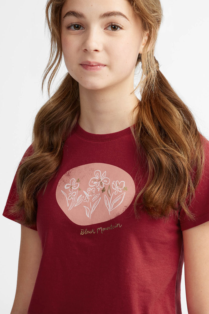 T-shirt coton bio polyester recyclé BM, 2/40$ - Ado fille && ROUGE