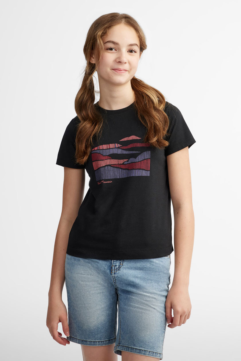 T-shirt coton bio polyester recyclé BM, 2/40$ - Ado fille && NOIR