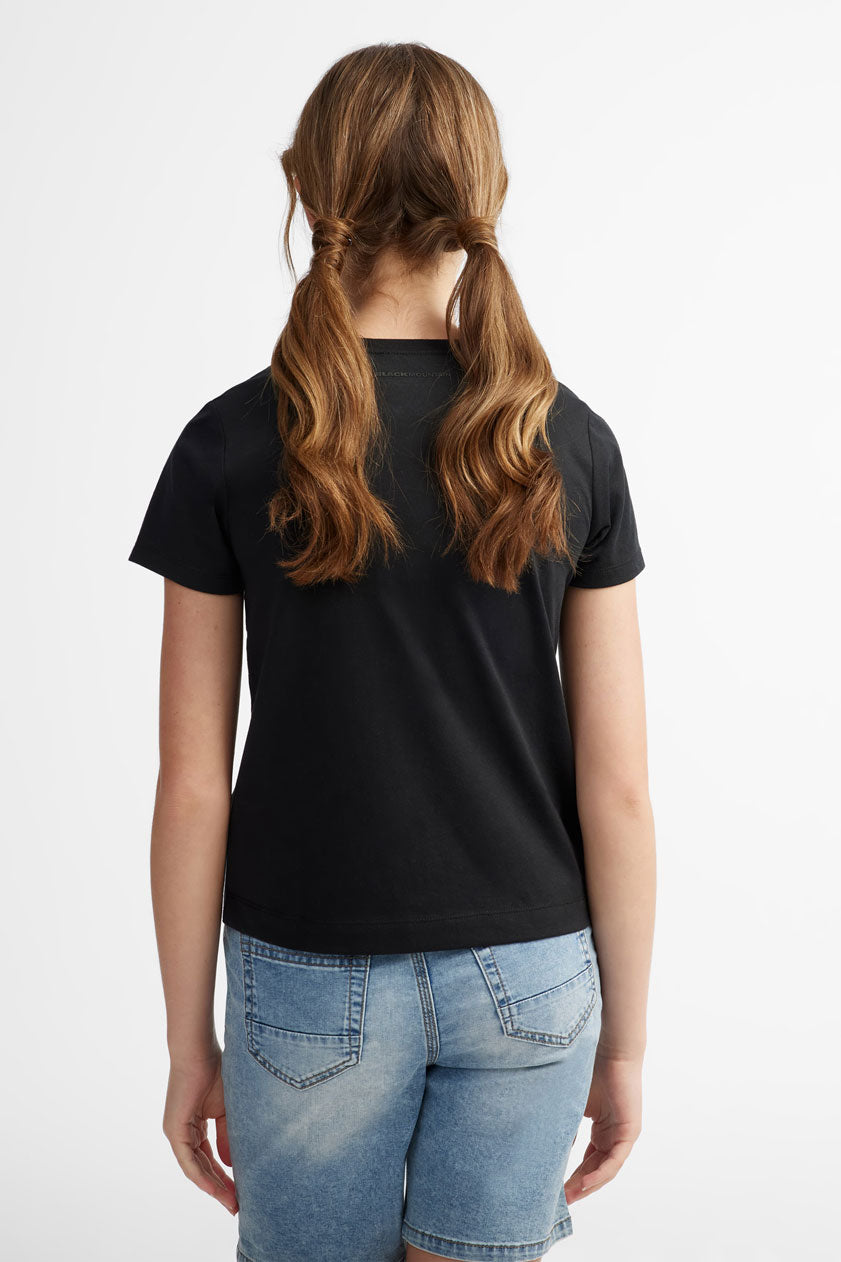 T-shirt coton bio polyester recyclé BM, 2/40$ - Ado fille && NOIR