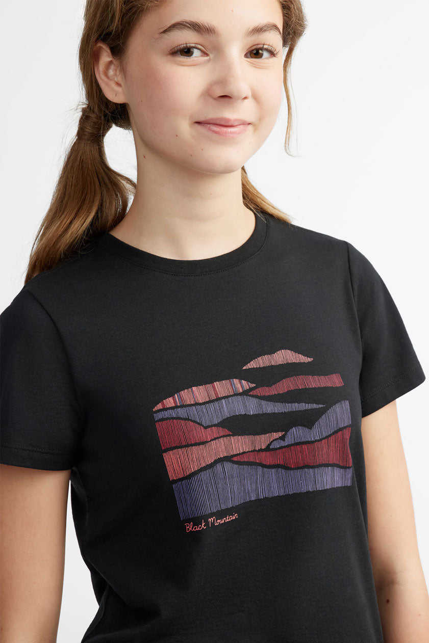 T-shirt coton bio polyester recyclé BM, 2/40$ - Ado fille && NOIR