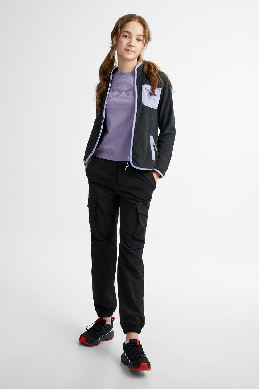 T-shirt coton bio polyester recyclé BM, 2/40$ - Ado fille && MAUVE