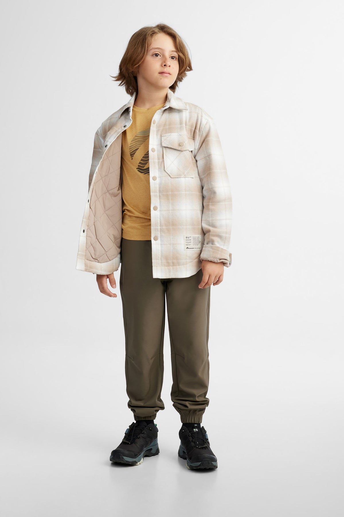 Chemise Garçon Carreaux Flanelle Manches Longues - Hiver, Automne, Fermeture Boutons, Col à Revers