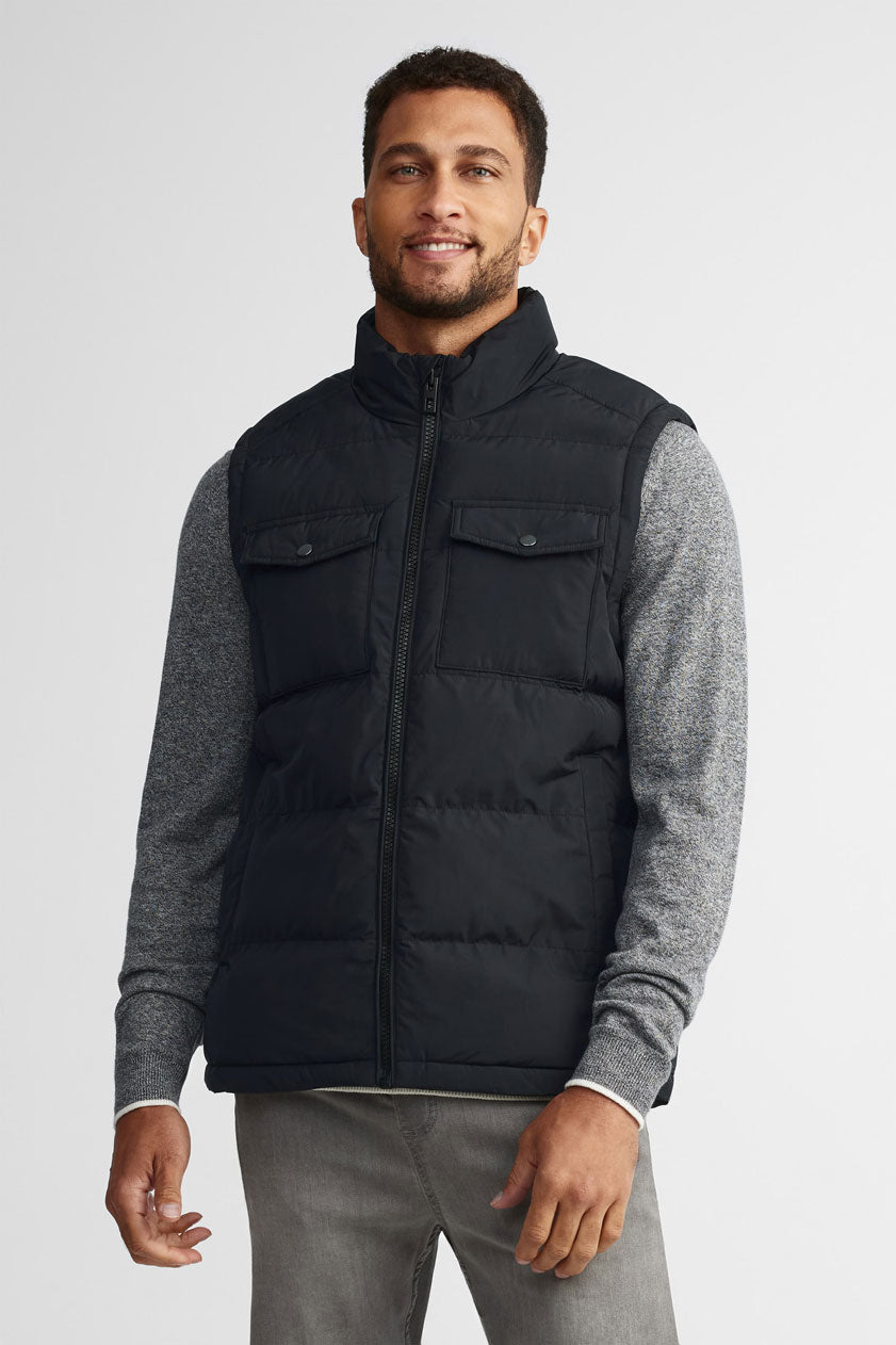Veste sans manches matelassée résistante à l'eau - Homme && NOIR