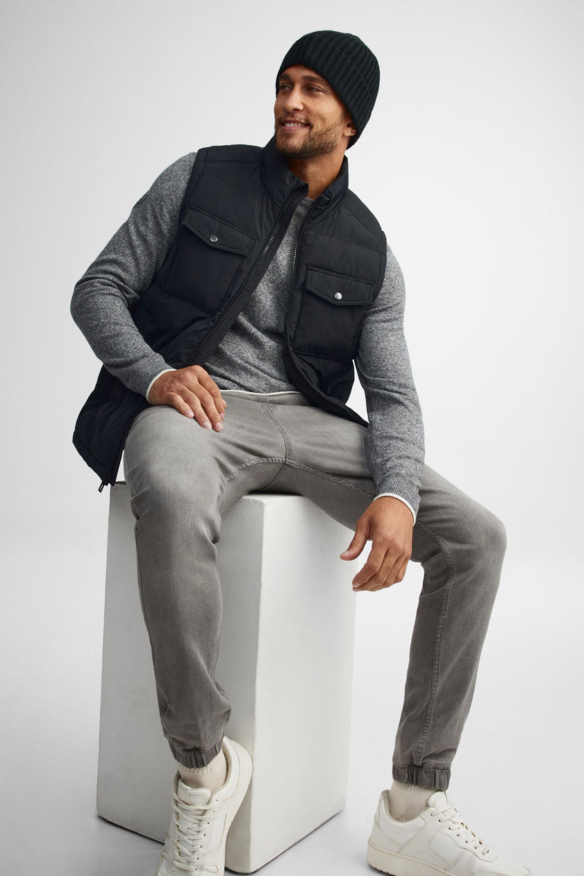 Veste sans manches matelassée résistante à l'eau - Homme && NOIR