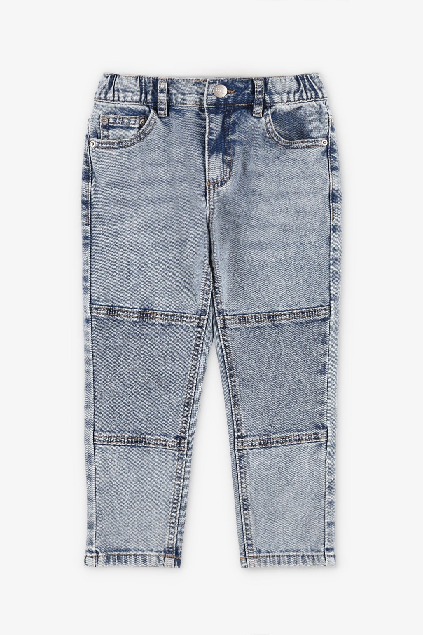 Jeans coupe droite taille élastique - Enfant garçon && BLEU PALE