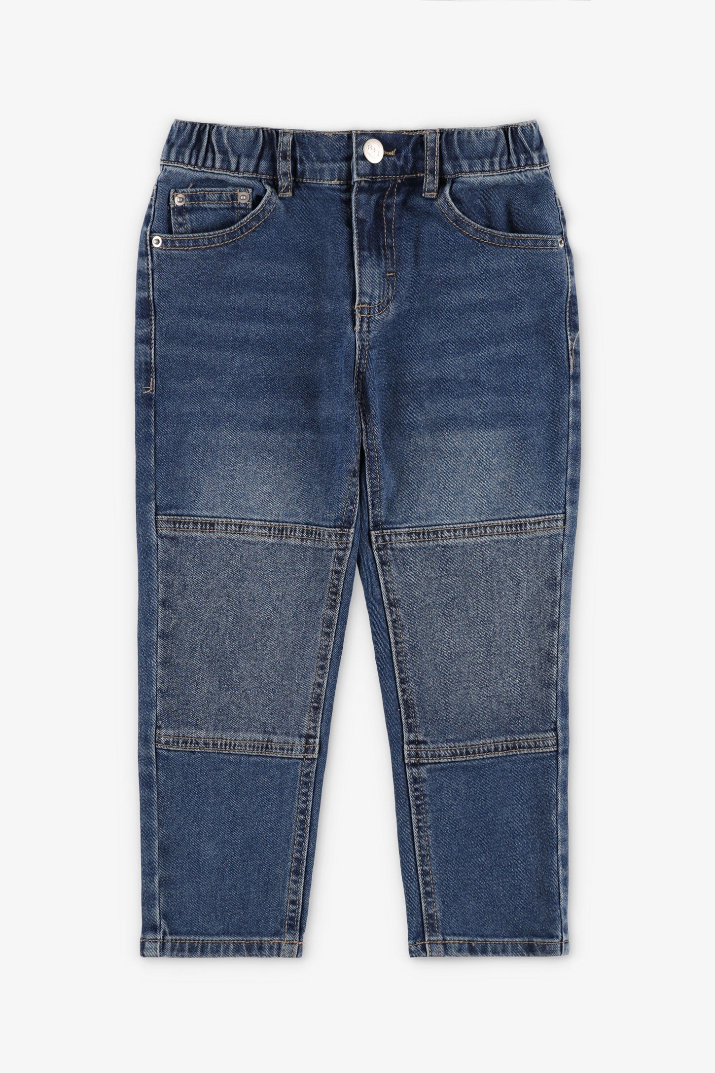 Jeans coupe droite taille élastique - Enfant garçon && BLEU
