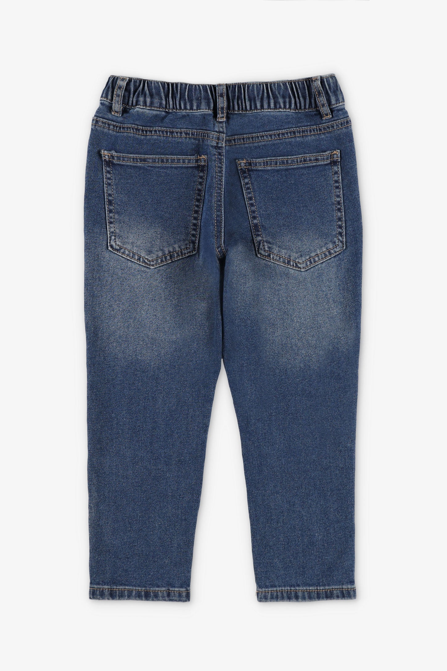 Jeans coupe droite taille élastique - Enfant garçon && BLEU
