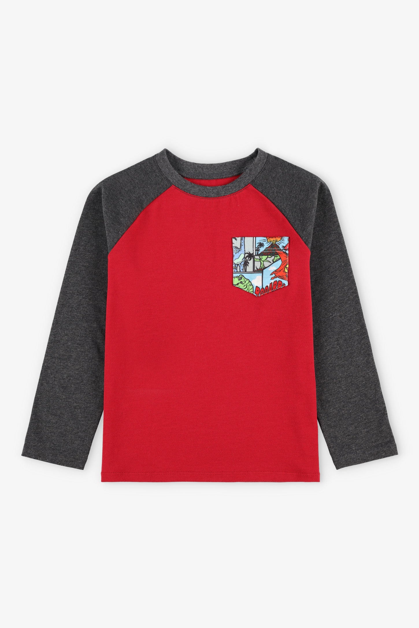 T-shirt manches longues à poche, 2/20$ - Enfant garçon && ROUGE