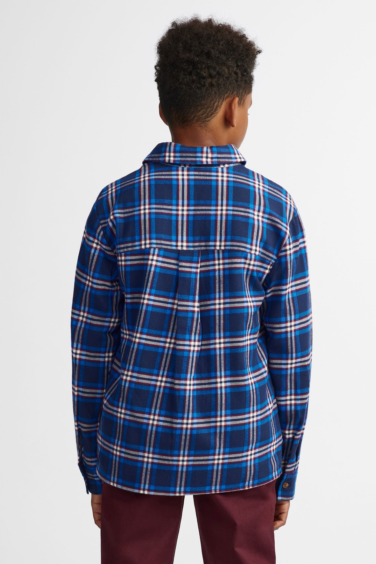 Chemise à carreaux en flanelle - Ado garçon && BLEU MARINE MUL