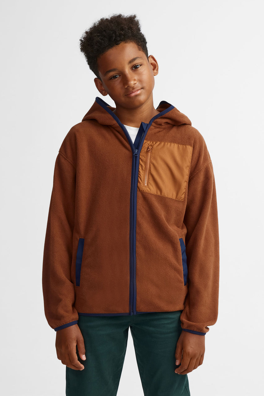 Microfleece zip-up hoodie Teenage boy