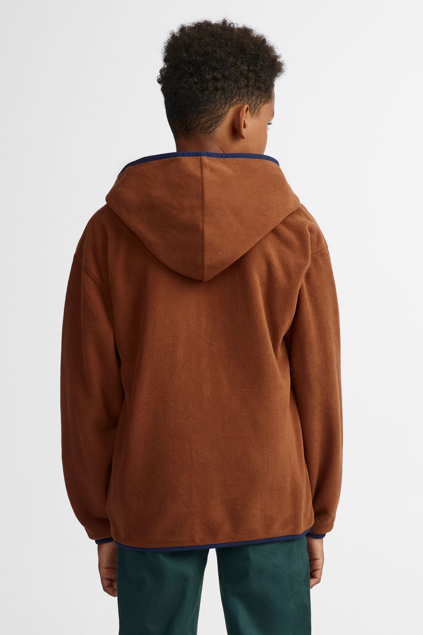 Veste à capuchon micropolar - Ado garçon && BRUN