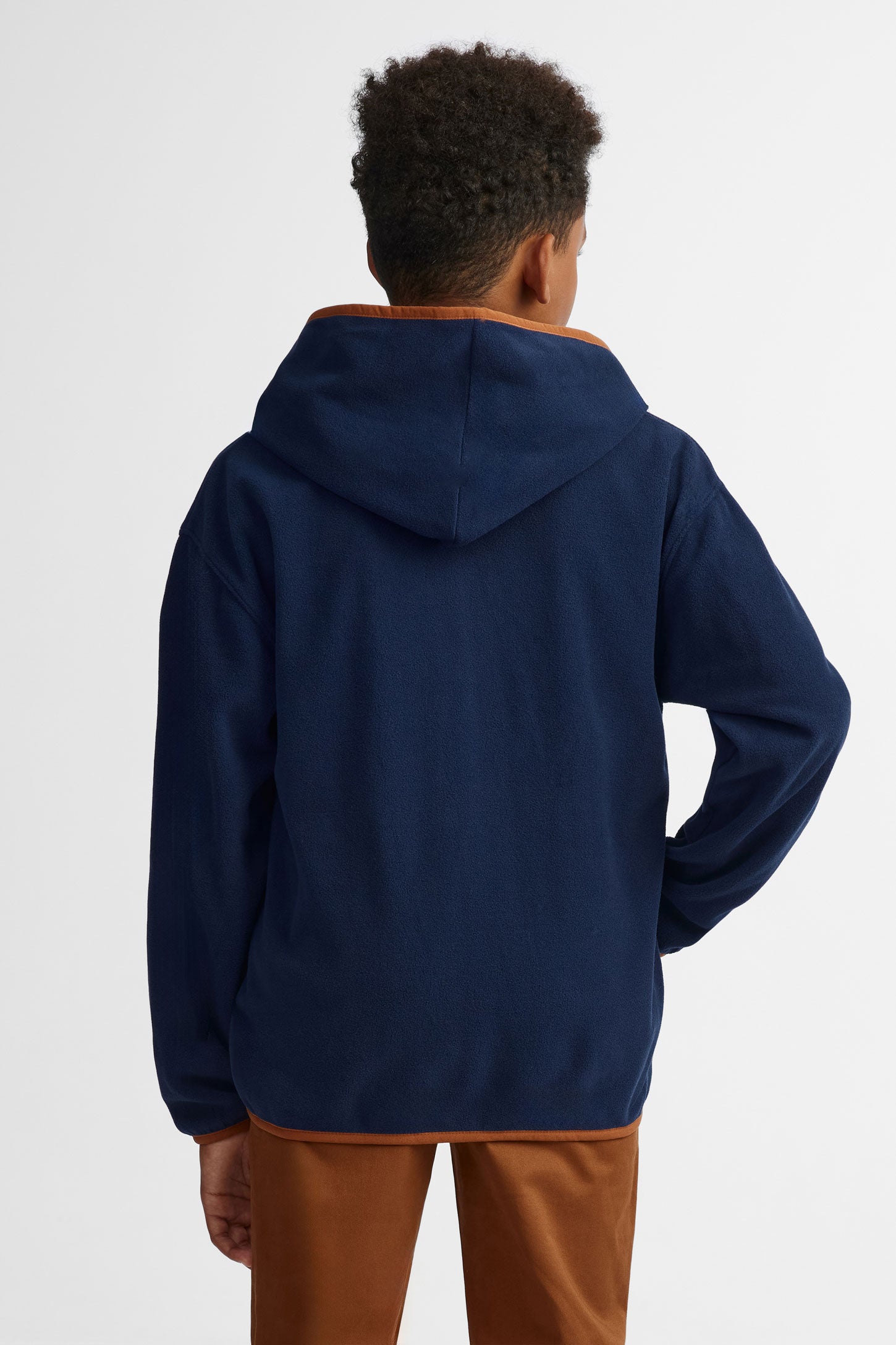 Veste à capuchon micropolar - Ado garçon && BLEU MARINE