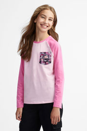 T-shirt manches longues à poche, 2/25$ - Ado fille && ROSE MULTI