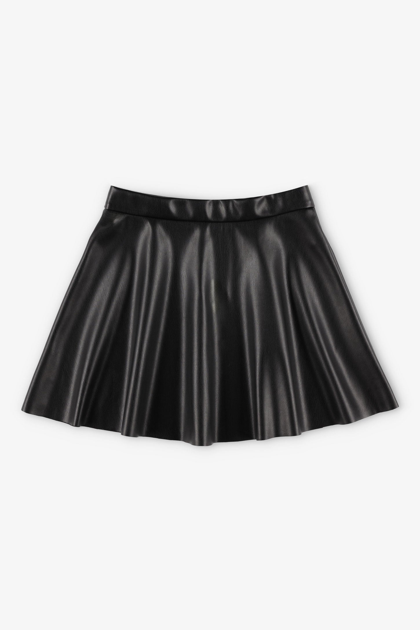 Jupe en cuir synthétique - Enfant fille && NOIR