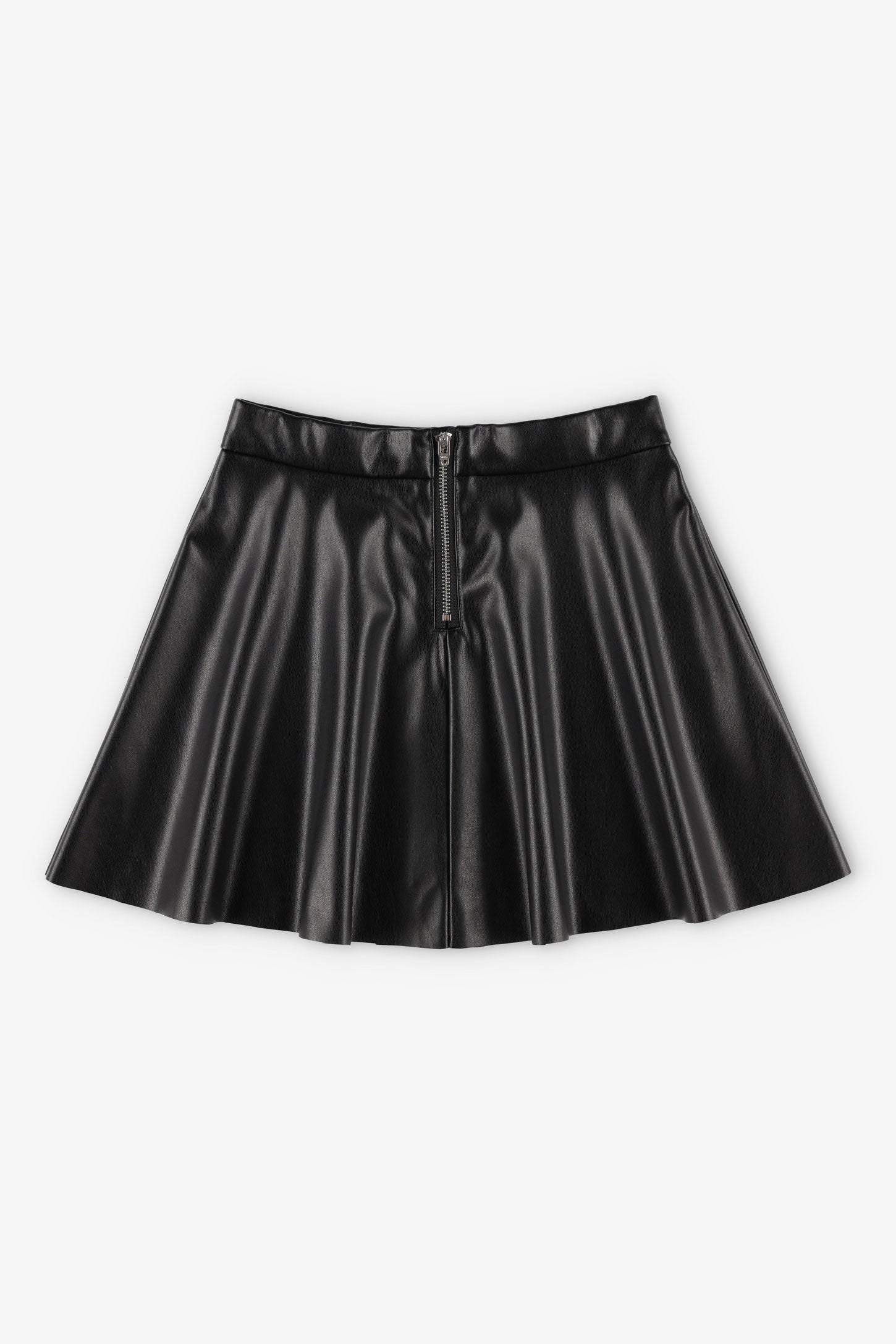 Jupe en cuir synthétique - Enfant fille && NOIR