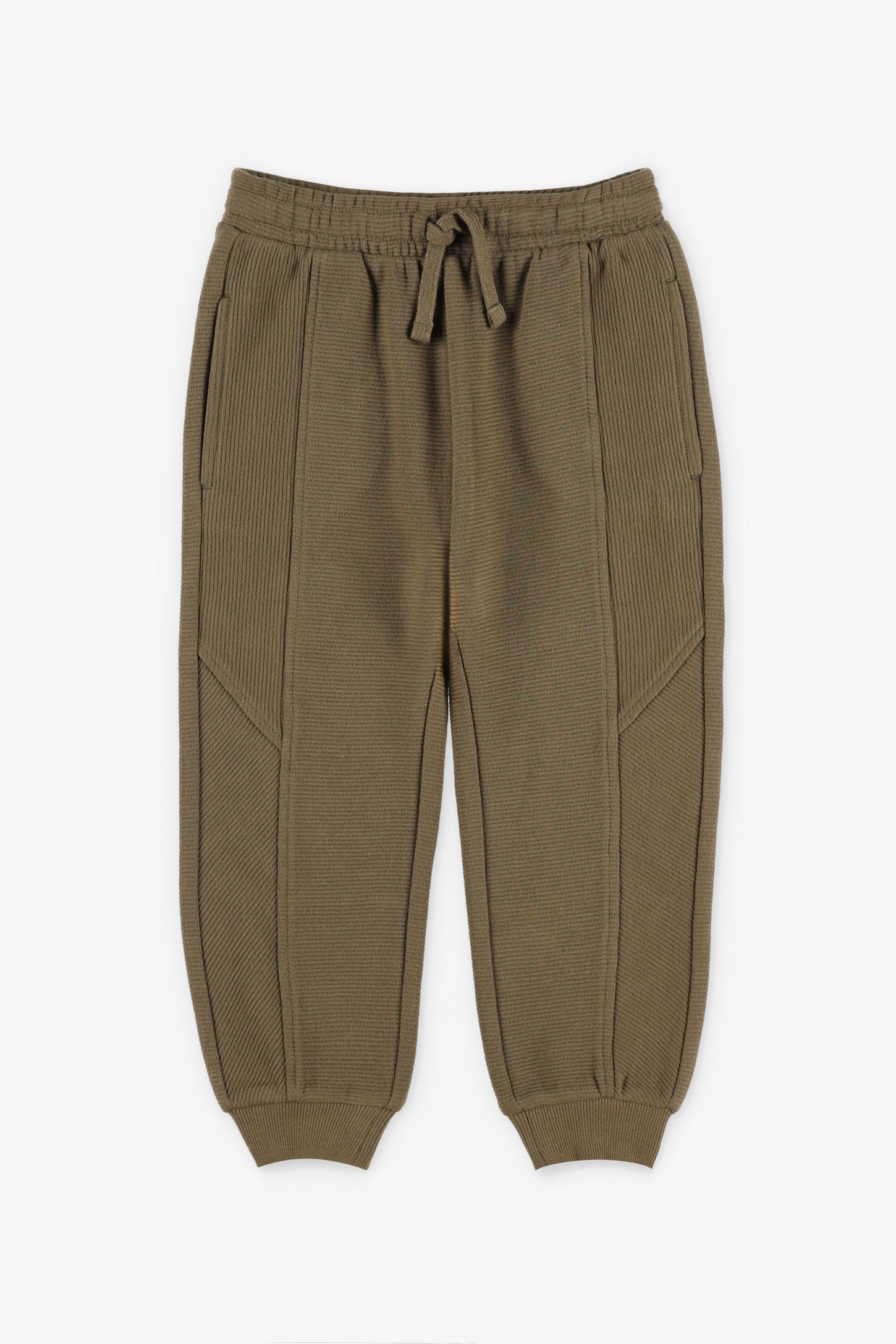Pantalon jogger coton ouaté, 2T-3T - Bébé garçon && OLIVE