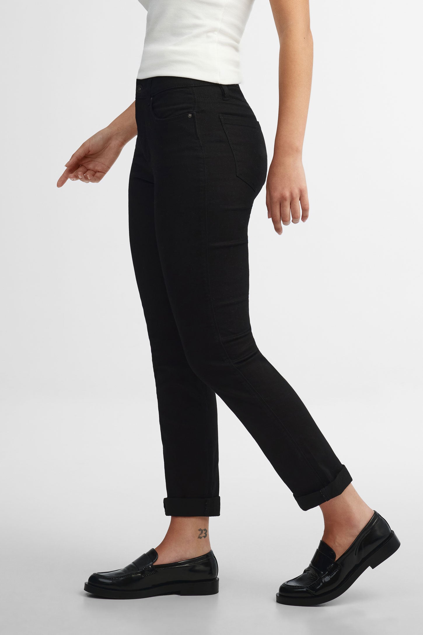 Jeans coupe ajustée - Femme && DENIM NOIR