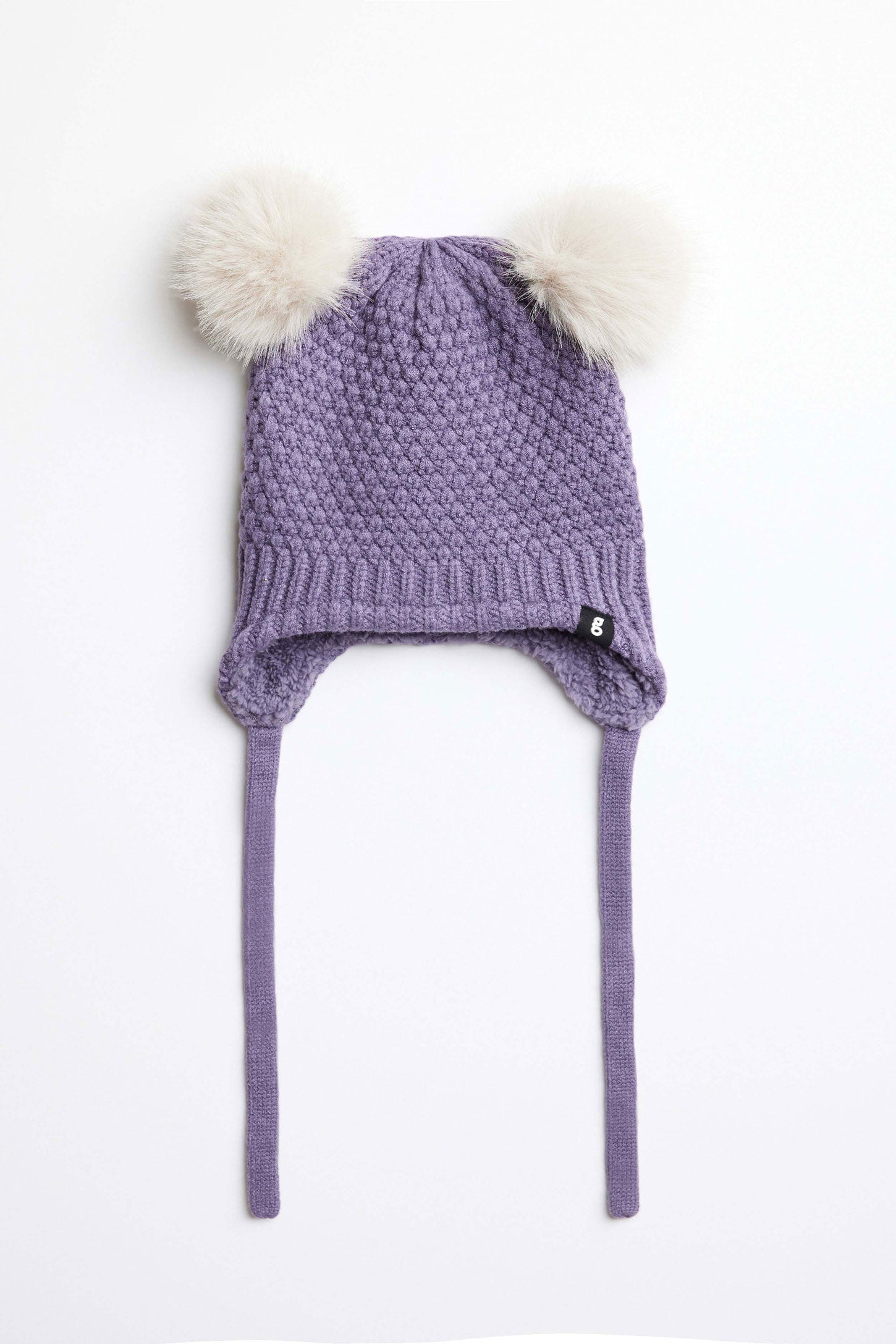Tuque à pompons en tricot, 2T-3T - Bébé fille && MAUVE