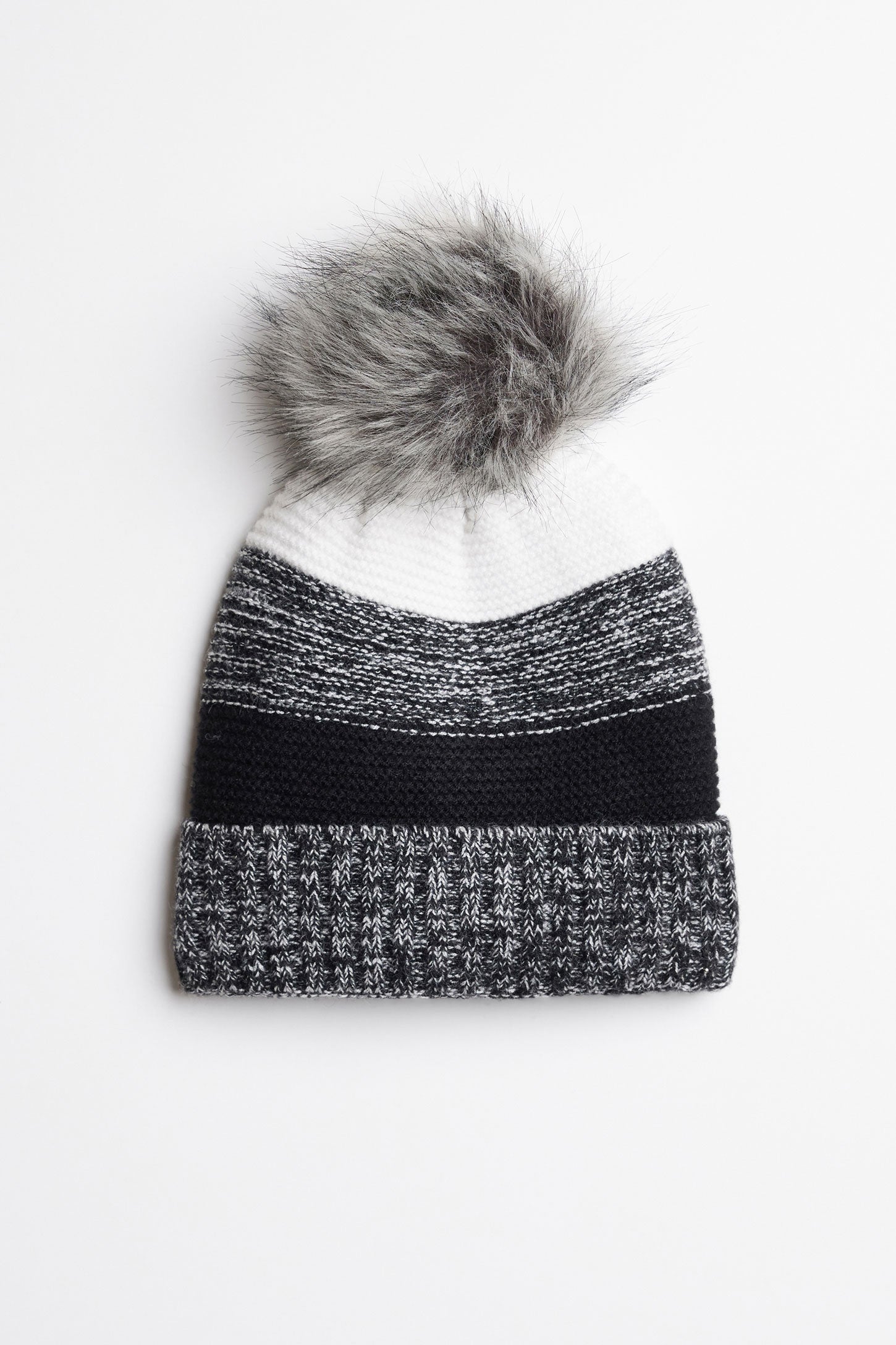 Tuque à pompon en tricot - Enfant garçon && NOIR