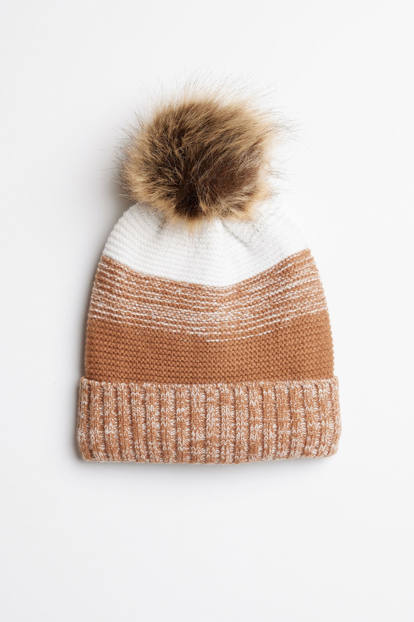 Tuque à pompon en tricot - Enfant garçon && BEIGE