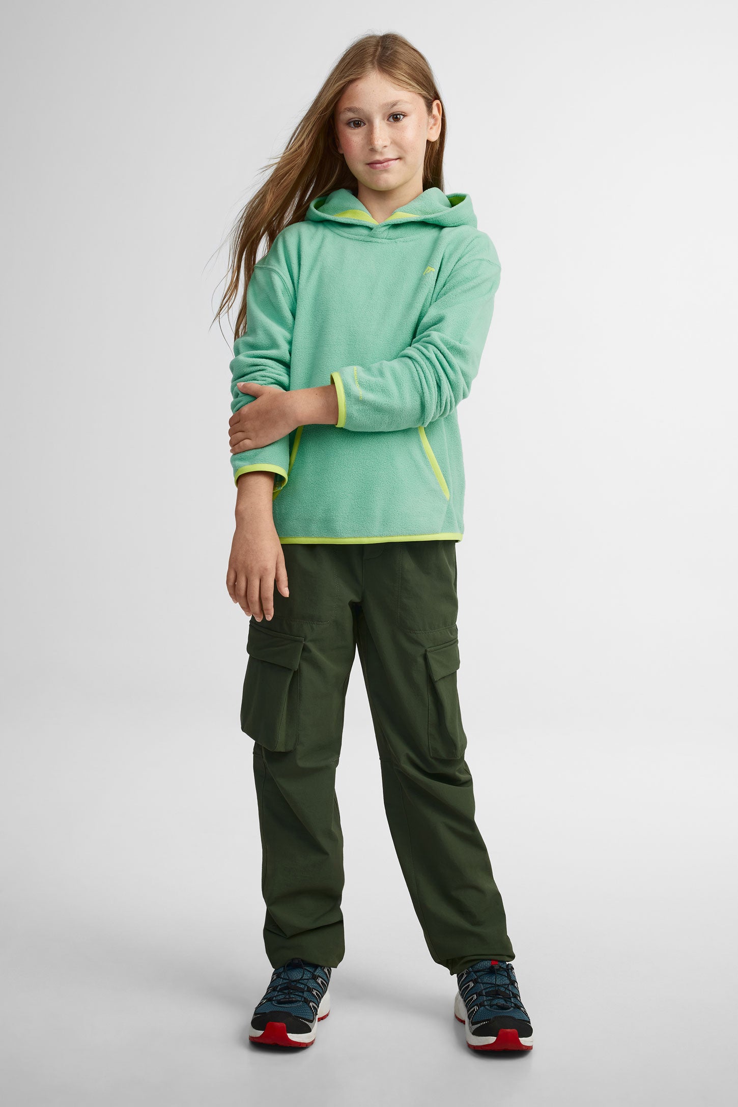 Chandail à capuchon micropolaire BM - Ado fille && MENTHE