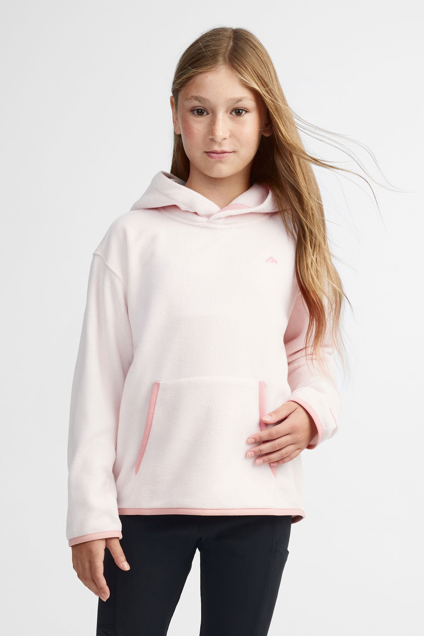 Chandail à capuchon micropolaire BM - Ado fille && ROSE PALE