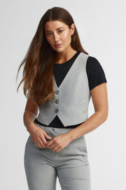 Veste sans manches habillée - Femme && GRIS MULTI