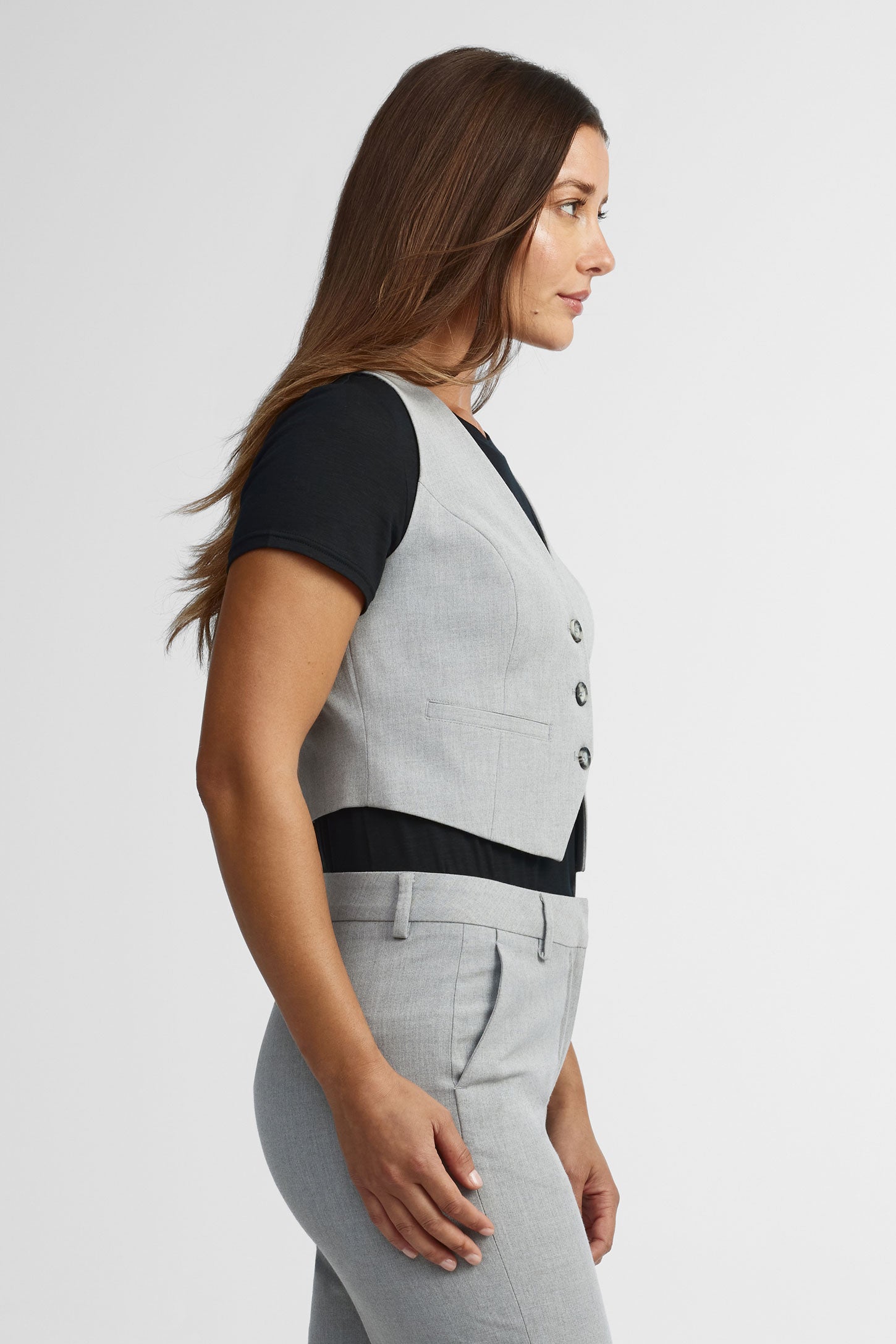 Veste sans manches habillée - Femme && GRIS MULTI