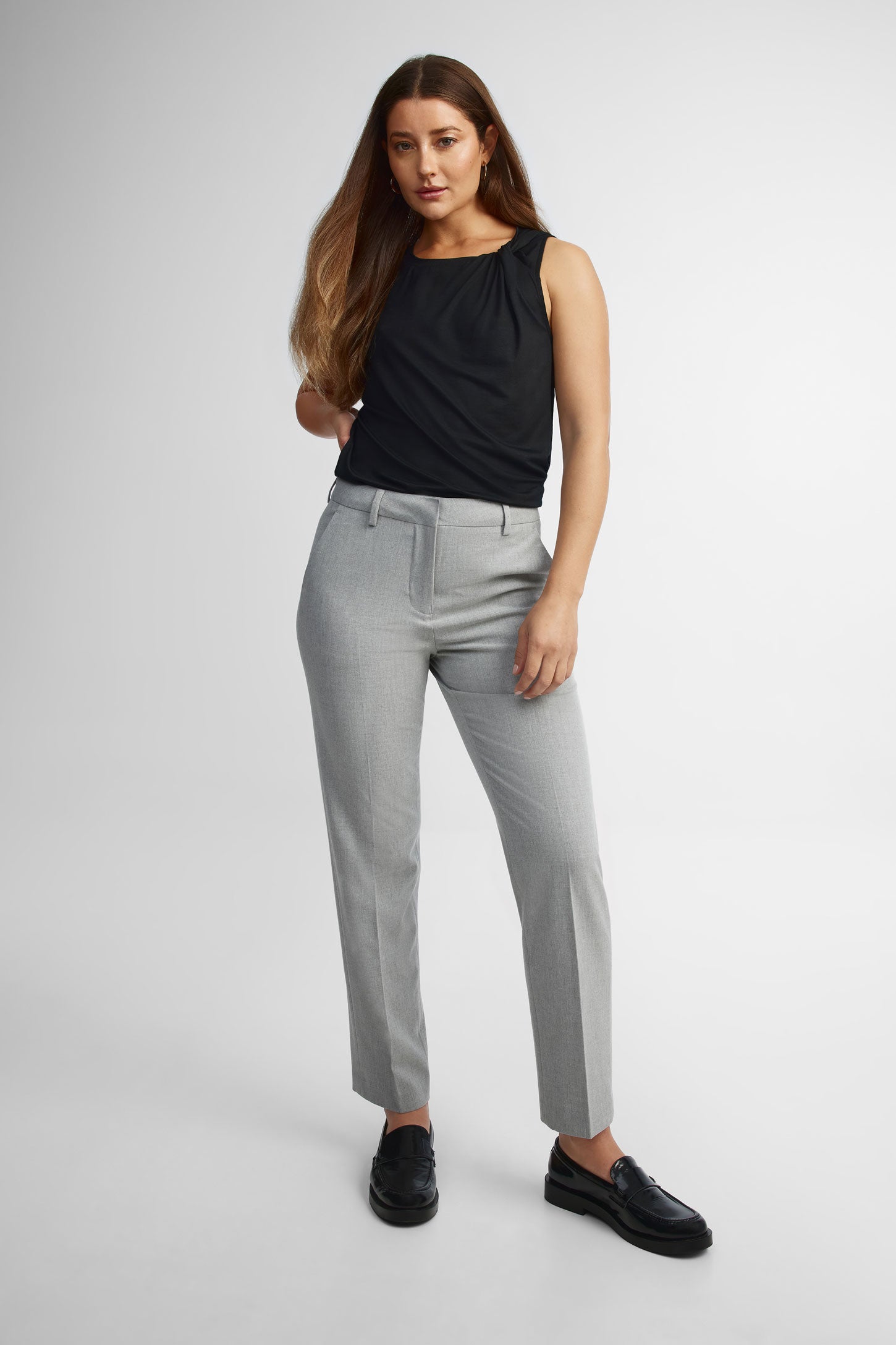 Pantalon habillé 7/8 - Femme && GRIS MULTI