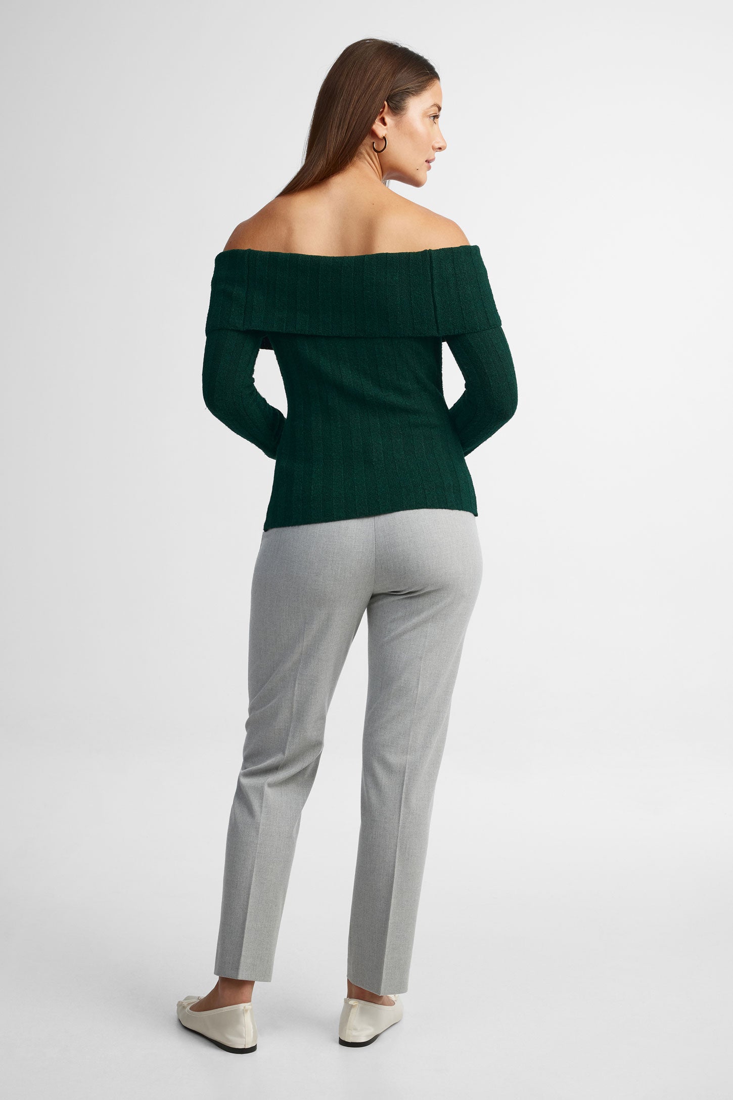 Chandail épaules dénudées tricot - Femme && VERT/MULTI