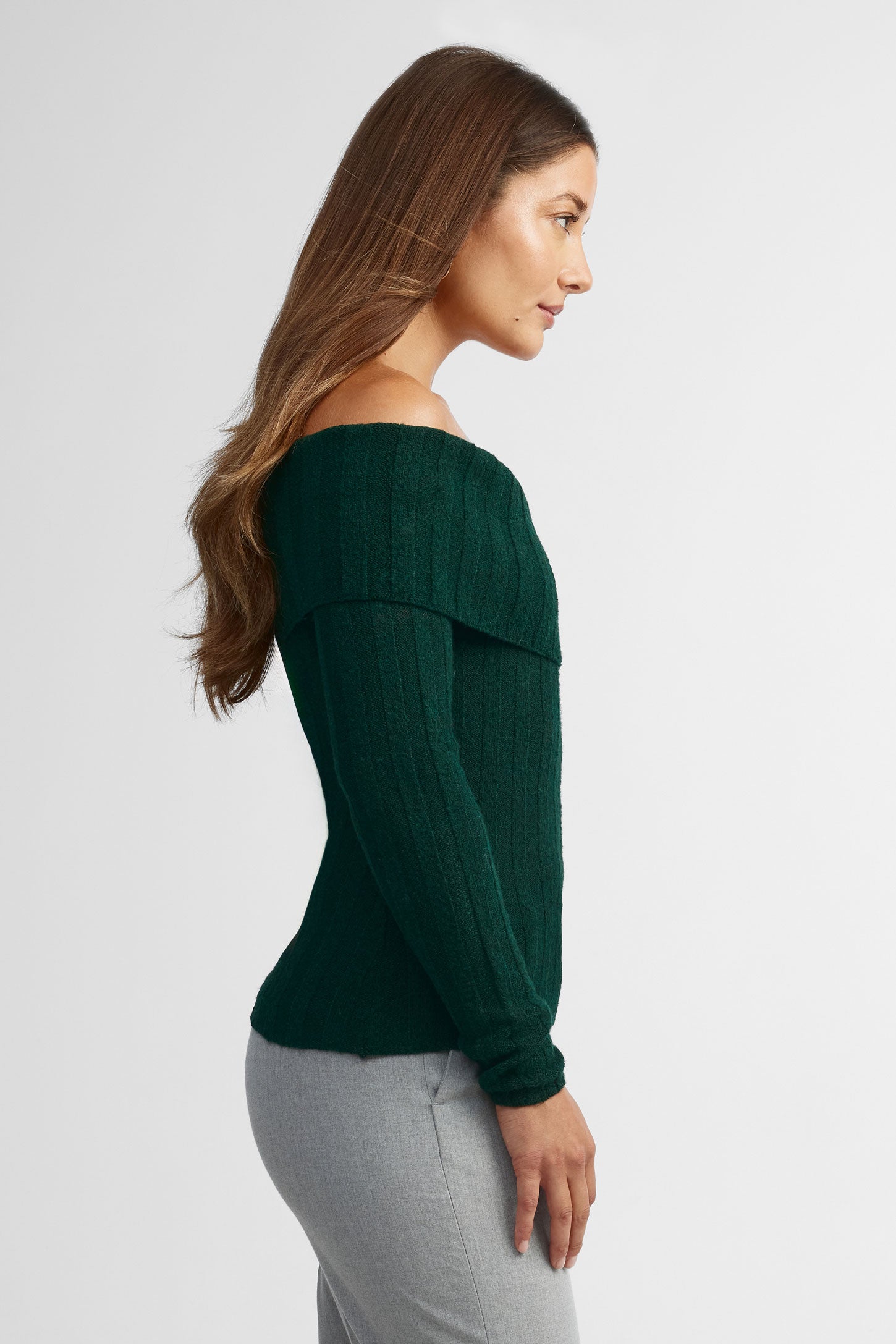 Chandail épaules dénudées tricot - Femme && VERT/MULTI
