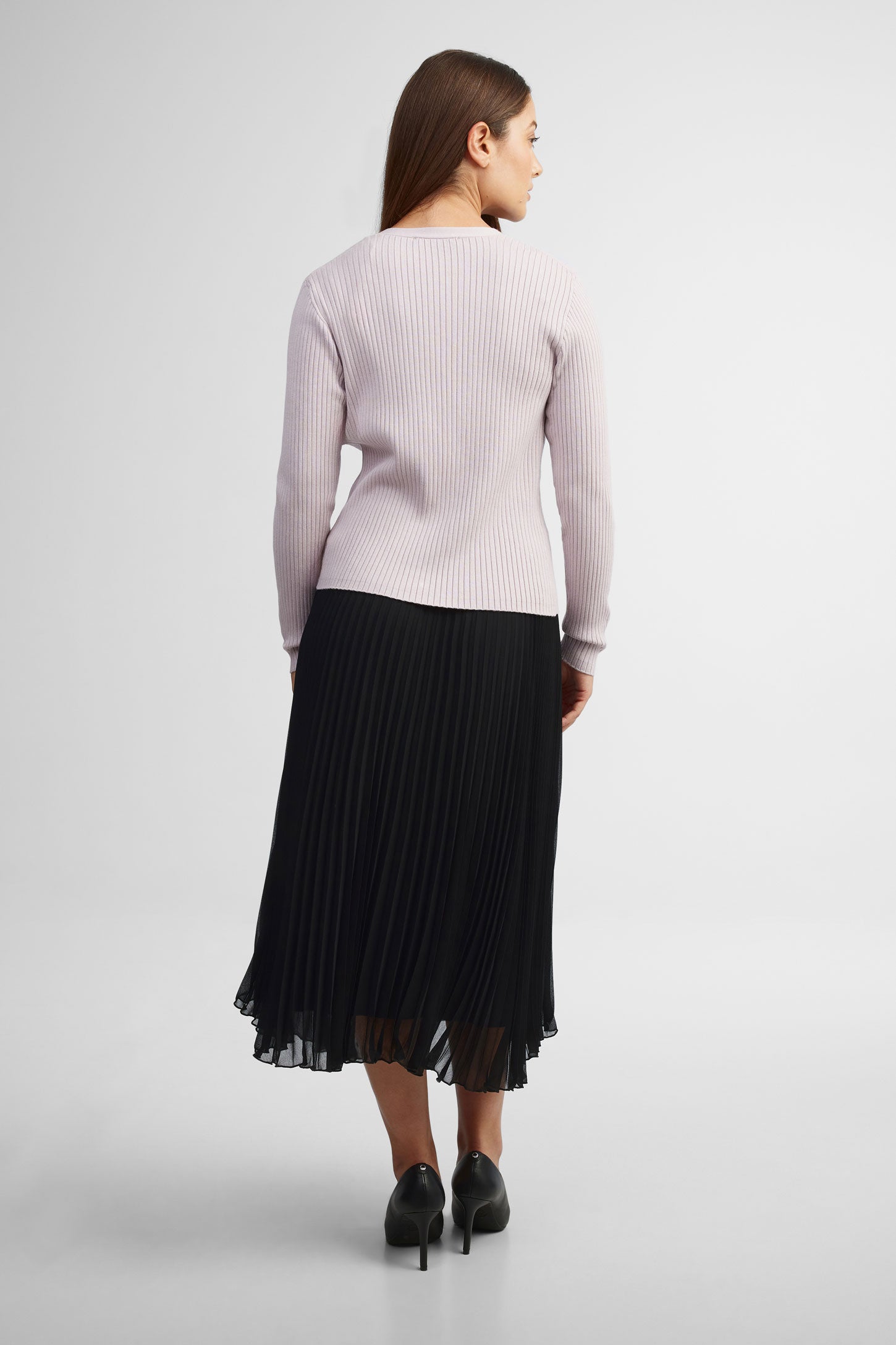 Cardigan col en V tricot - Femme && MAUVE