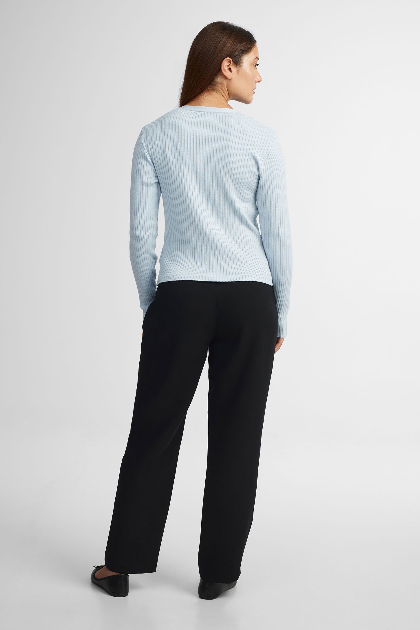 Cardigan col en V tricot - Femme && BLEU