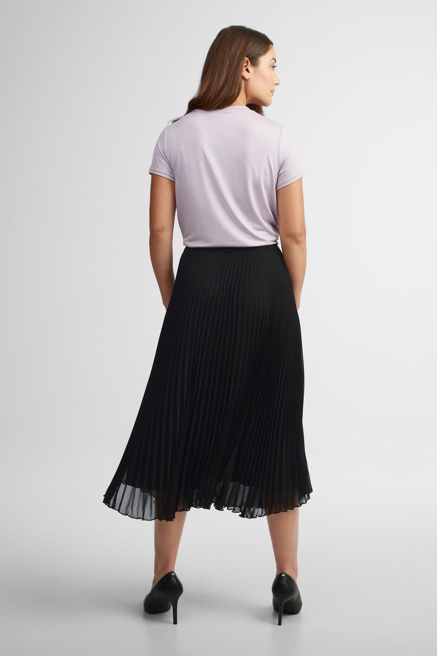 T-shirt col rond Lyocell - Femme && MAUVE