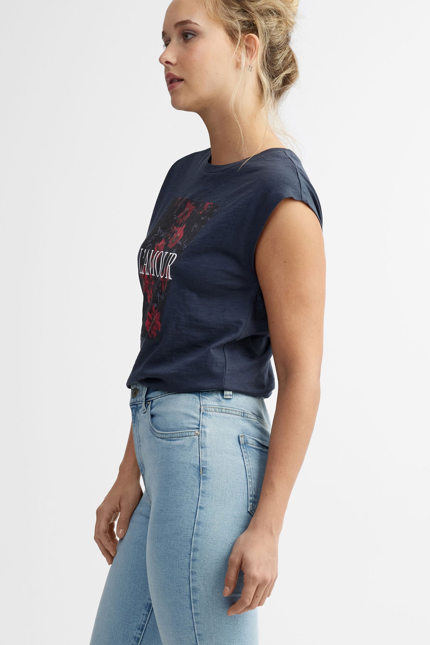 Camisole imprimée coton - Femme && CHARBON