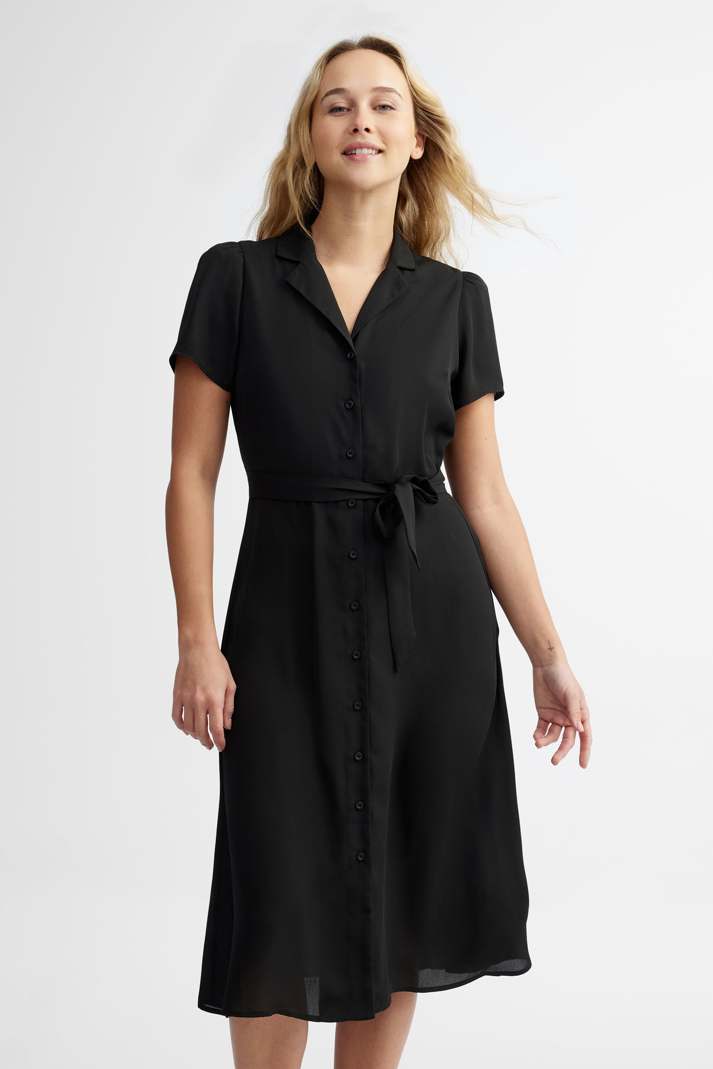 Black shirt dress womens sales