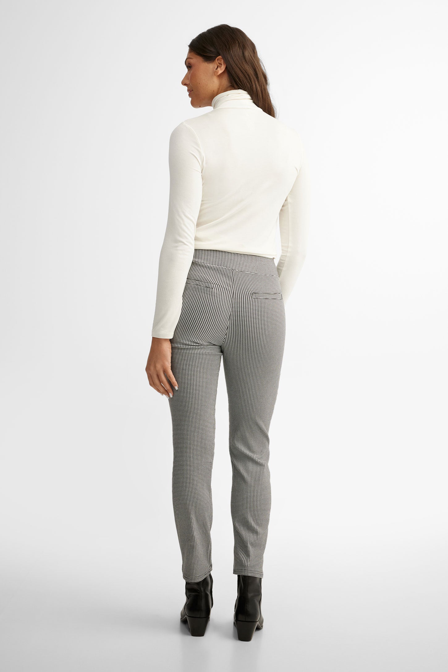 Pantalon taille élastique coupe ajustée imprimé - Femme && NOIR/MULTI