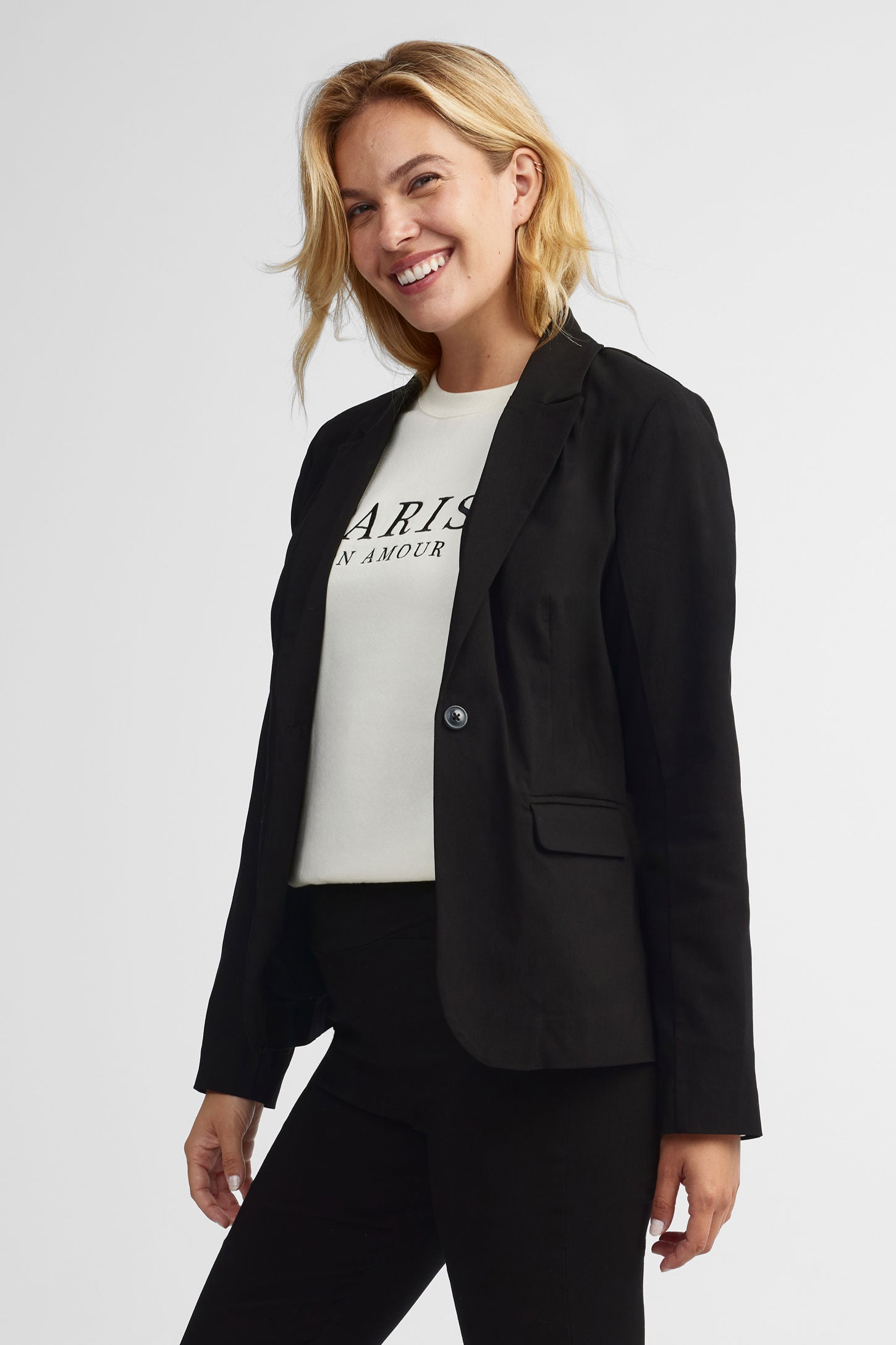 Veston court twill - Femme && NOIR