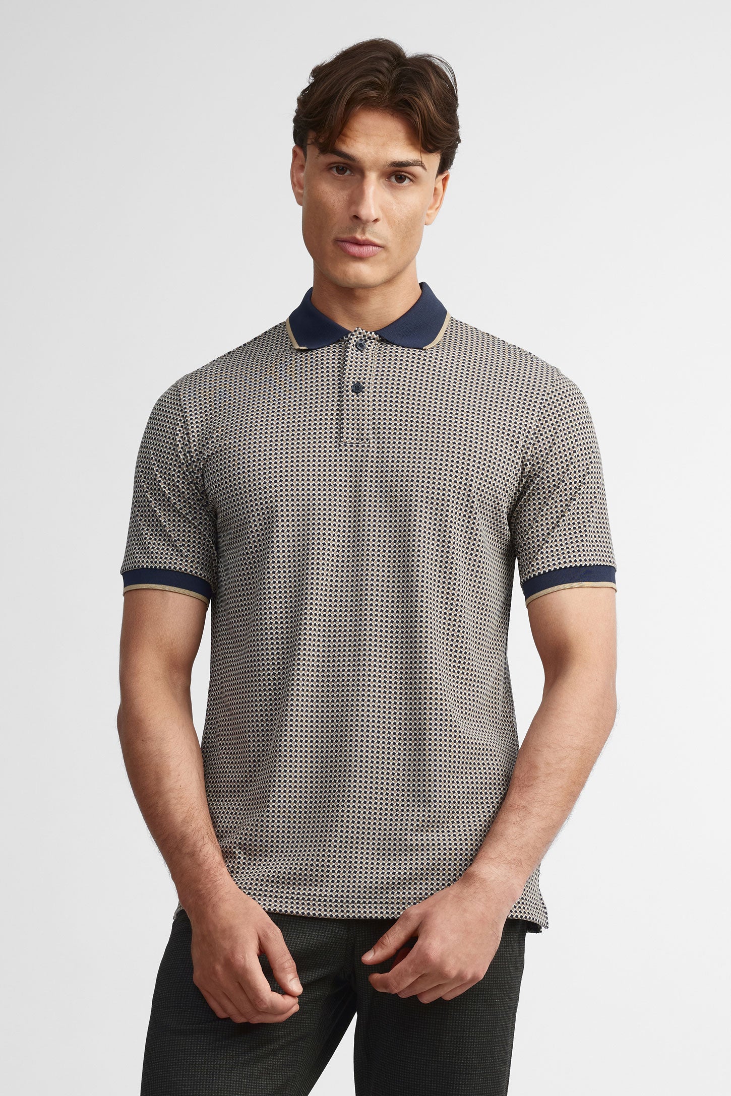 Polo manches courtes semi-ajusté - Homme && MARIN/MULTI