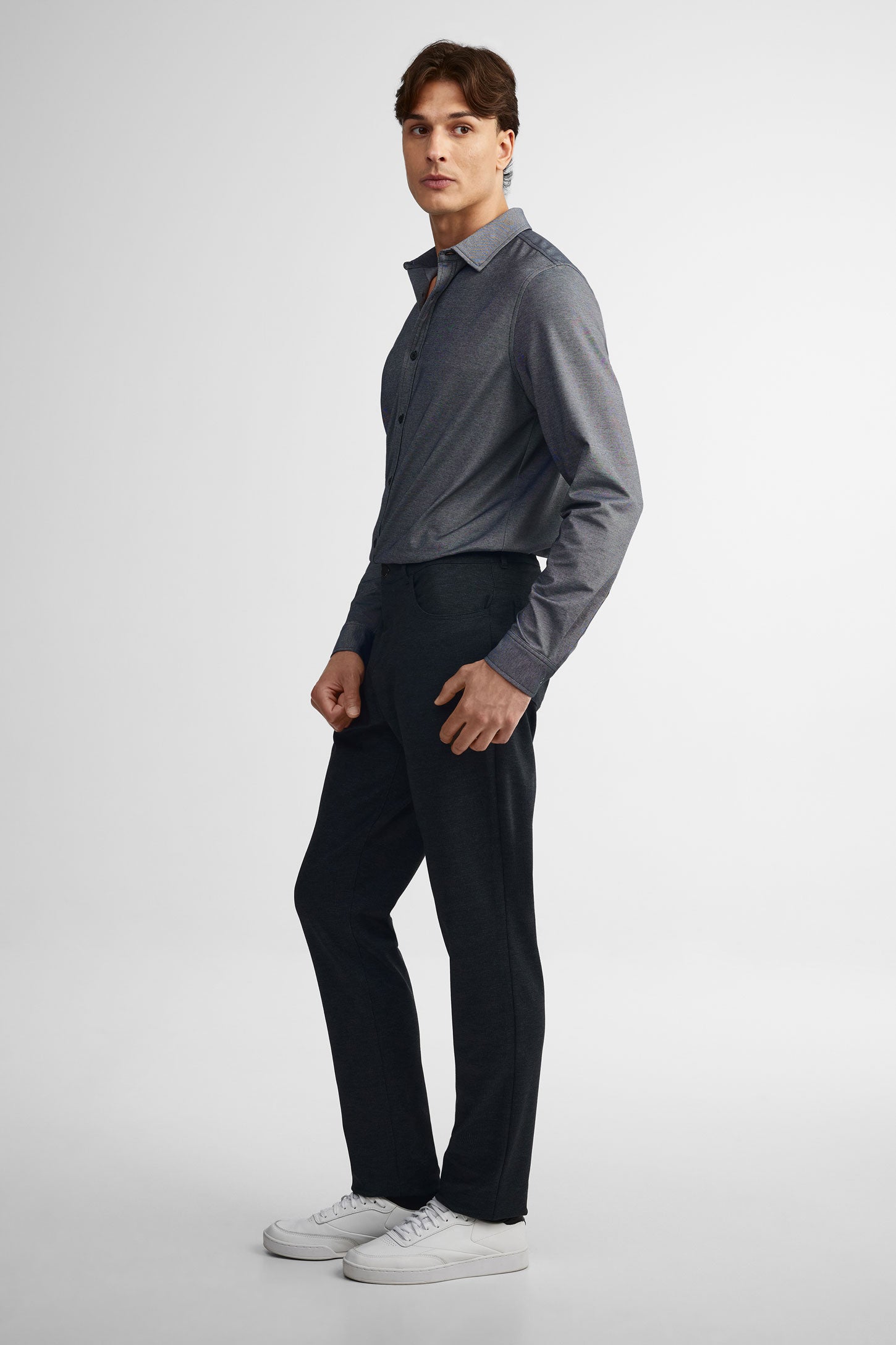 Pantalon 5 poches habillé - Homme && GRIS MIXTE