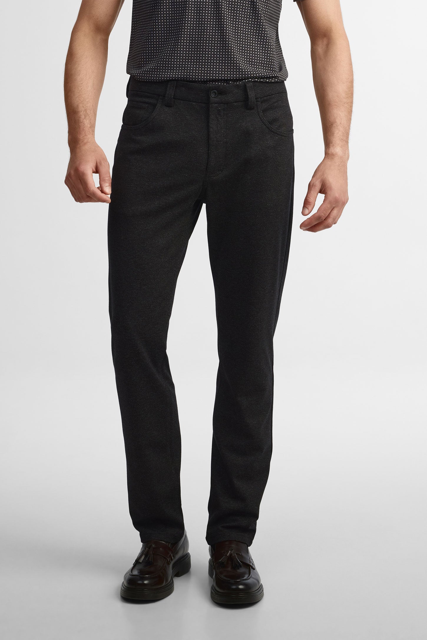 Pantalon 5 poches coupe régulière habillé - Homme && NOIR
